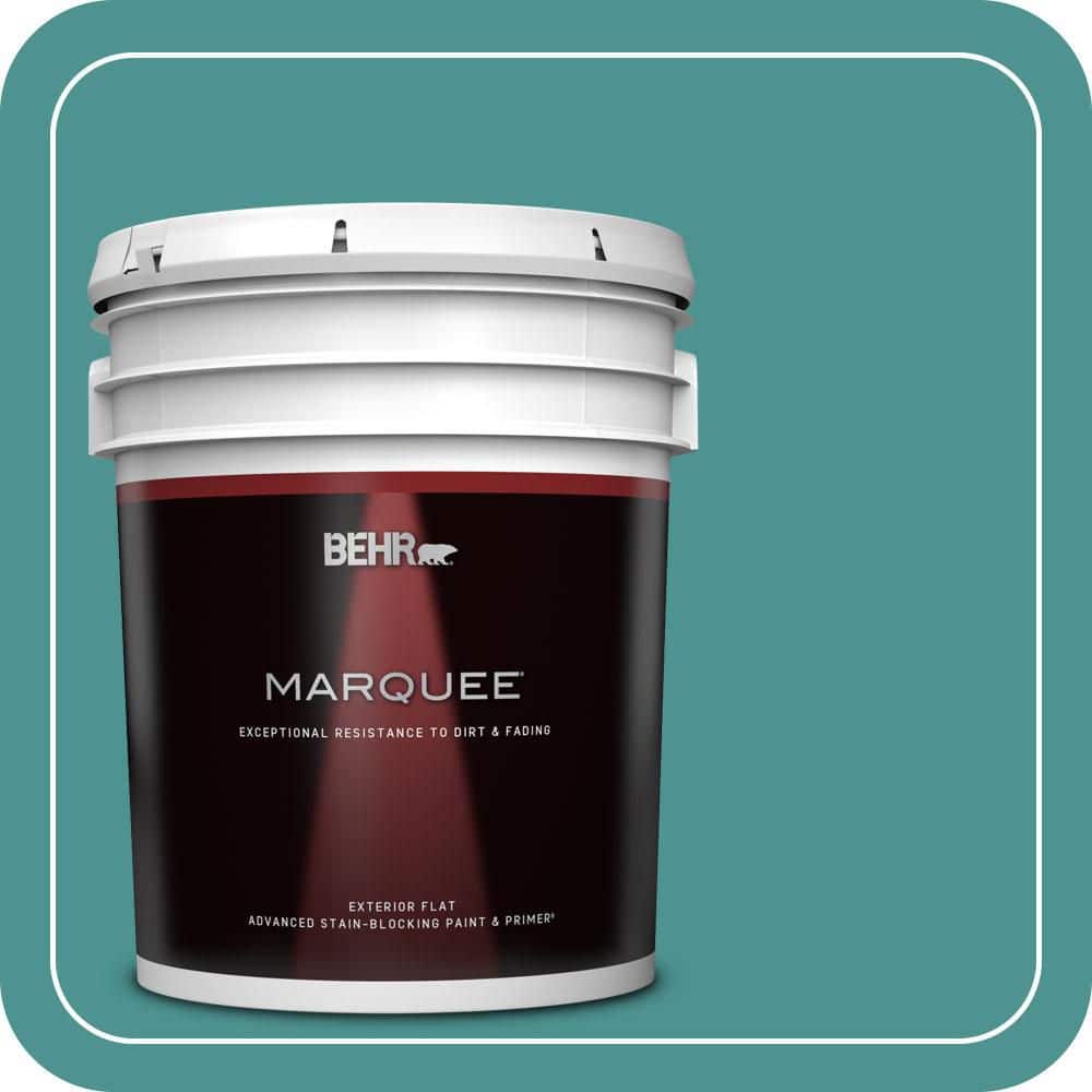 BEHR MARQUEE 5 gal. #500D-6 Mirage Lake Flat Exterior Paint & Primer
