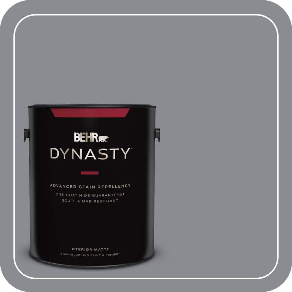 BEHR DYNASTY 1 gal. #PMD-73 Ancient Pewter Matte Interior Stain-Blocking Paint & Primer