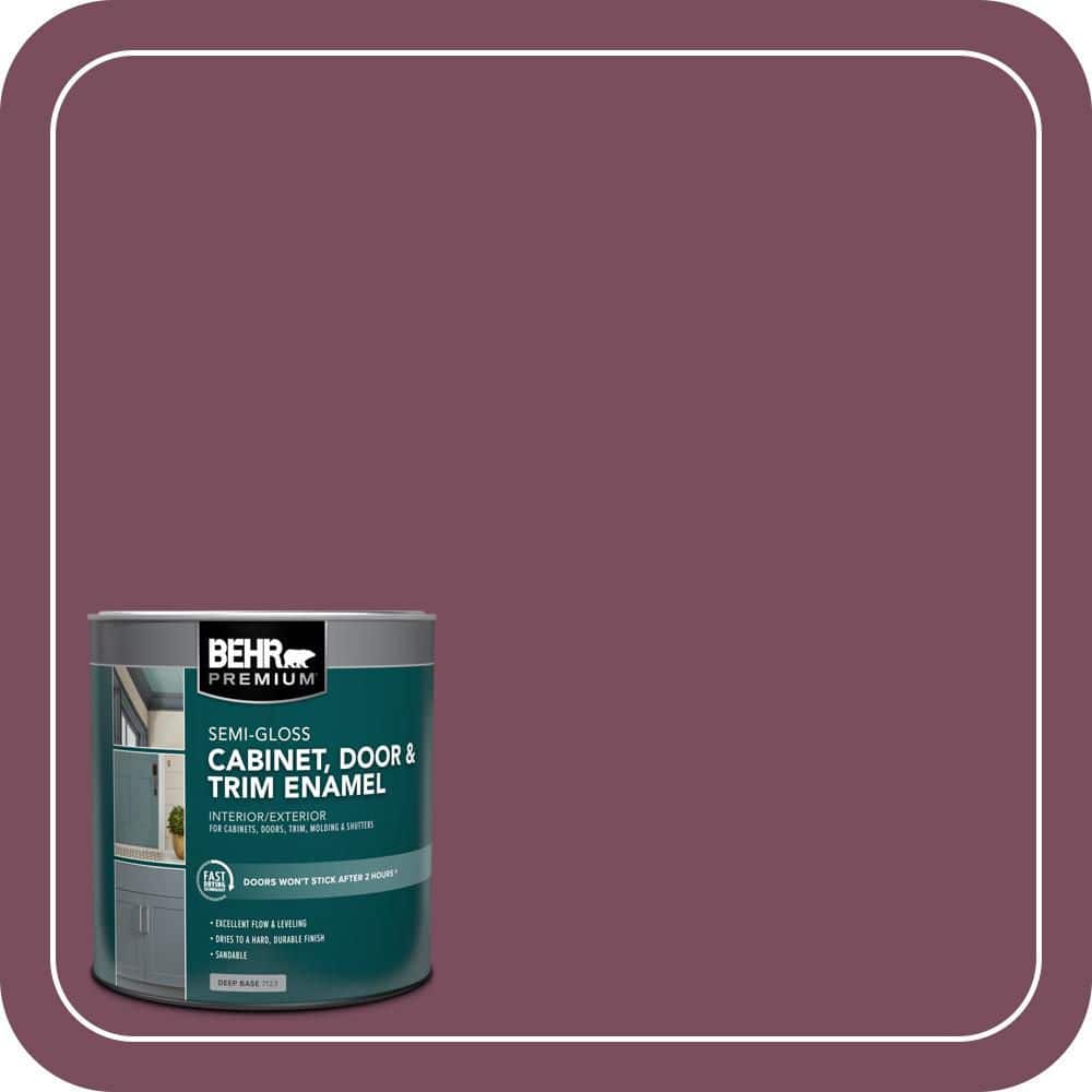 BEHR PREMIUM 1 qt. #100D-7 Maroon Semi-Gloss Enamel Interior/Exterior Cabinet, Door & Trim Paint (1)