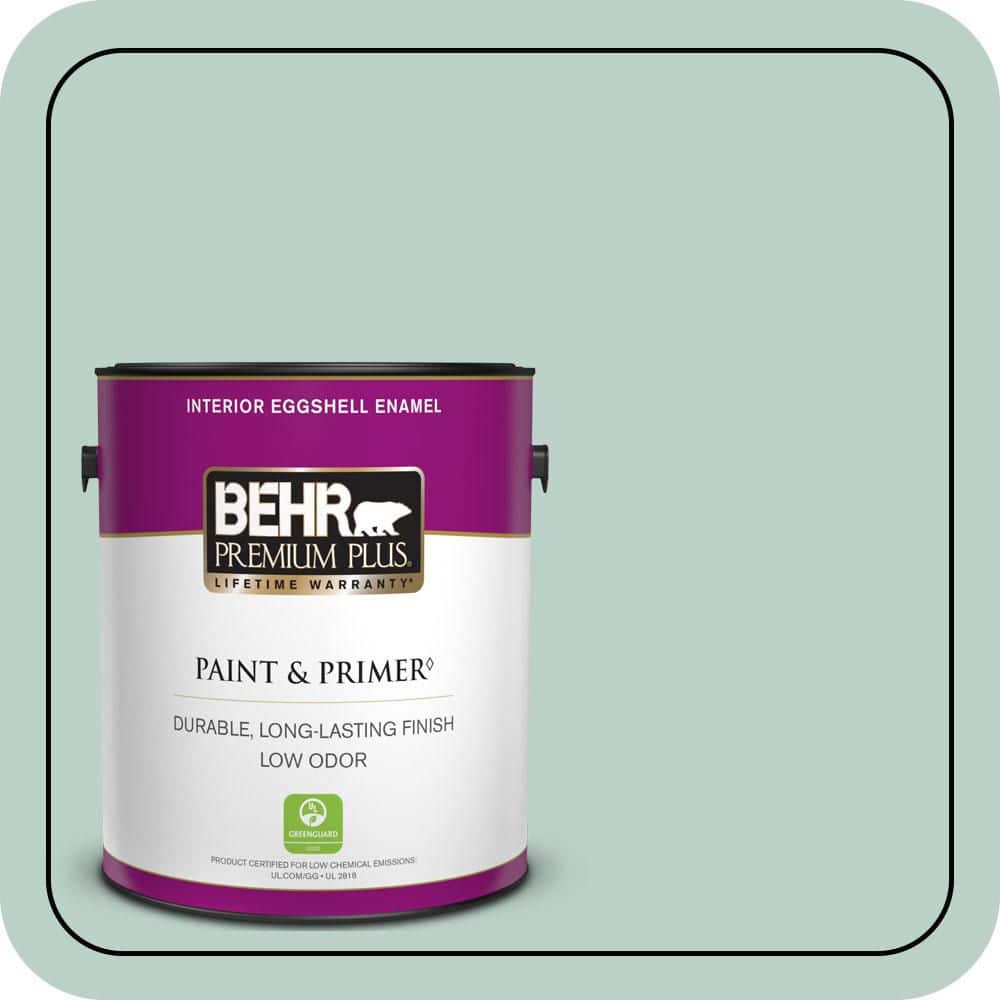 BEHR PREMIUM PLUS 1 gal. #S420-2 Moon Glass Eggshell Enamel Low Odor Interior Paint & Primer
