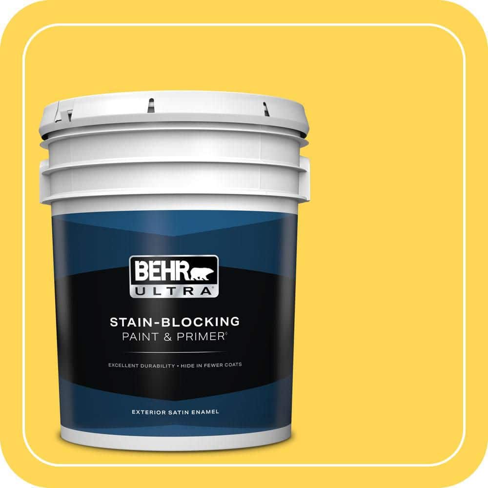 BEHR ULTRA 5 gal. #P300-6 Buzz-in Satin Enamel Exterior Paint & Primer