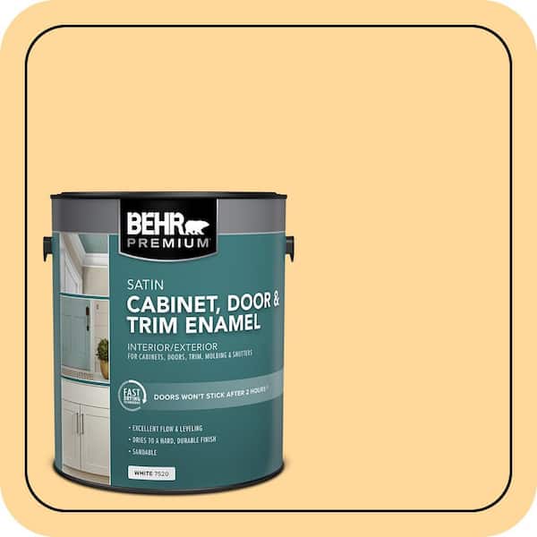 BEHR PREMIUM 1 gal. #P250-3 Marsh Marigold Satin Enamel Interior/Exterior Cabinet, Door & Trim Paint (2)