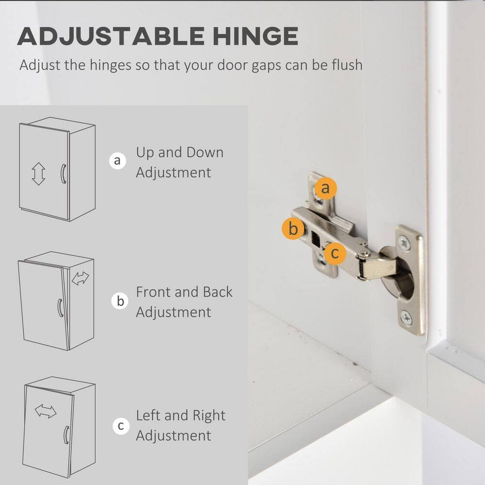 Buruis 12.5 in. W x 11.8 in. D x 35 in. H White Bathroom Linen Cabinet with 1-Drawer and Adjustable Shelf (3)