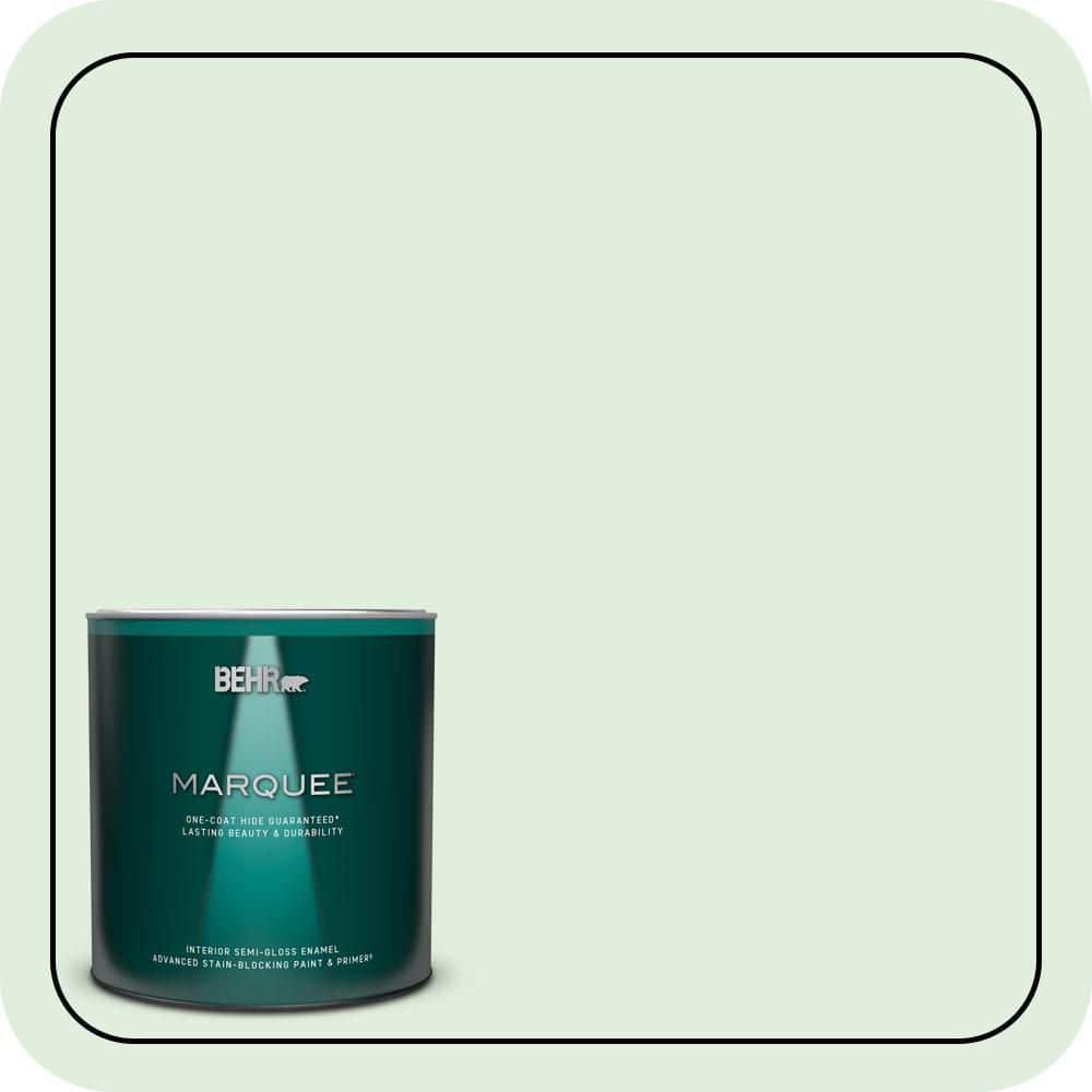 BEHR MARQUEE 1 qt. #460C-2 Spearmint Stick Semi-Gloss Enamel Interior Paint & Primer