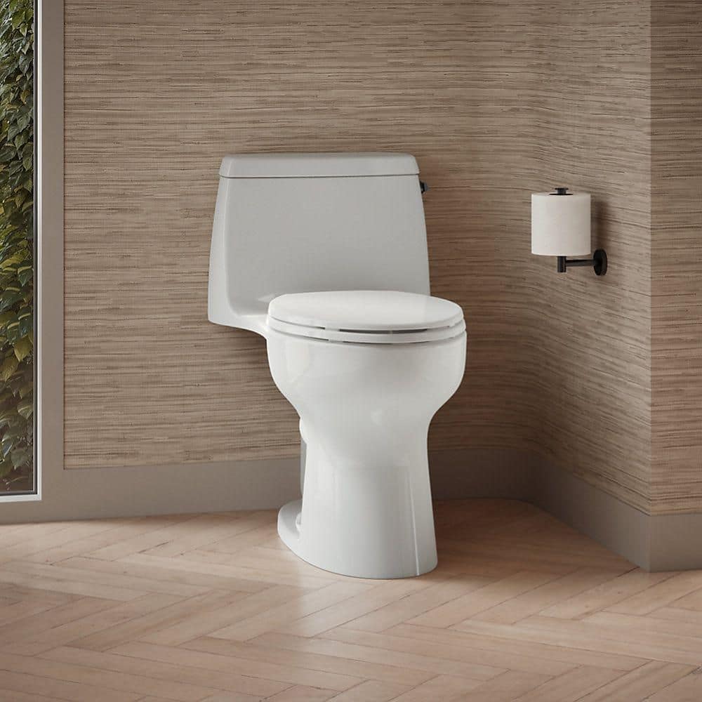 KOHLER Santa Rosa 1.28 GPF Single Flush Elongated Toilet in White Seat Included (2)