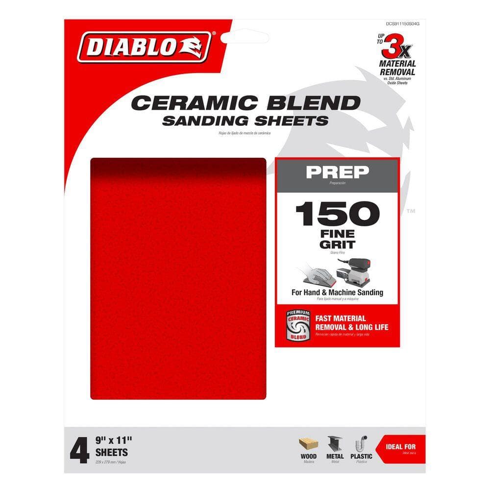 DIABLO 9 in. x 11 in. 150-Grit Sanding Sheet (3)