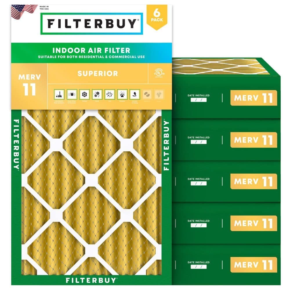 Filterbuy 18 in. x 36 in. x 4 in. MERV 11 (FPR 7) Allergen Defense Pleated HVAC AC Furnace Air Filters Replacement (6-Pack) (1)