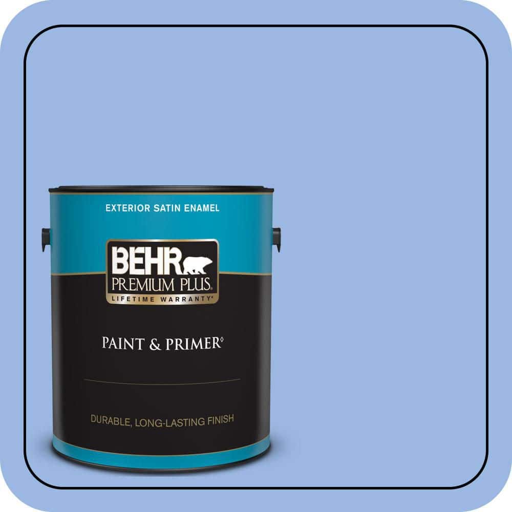BEHR PREMIUM PLUS 1 gal. #P530-3 Honest Satin Enamel Exterior Paint & Primer