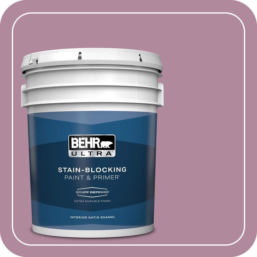 BEHR ULTRA 5 gal. #690D-5 Winsome Rose Extra Durable Satin Enamel Interior Paint & Primer