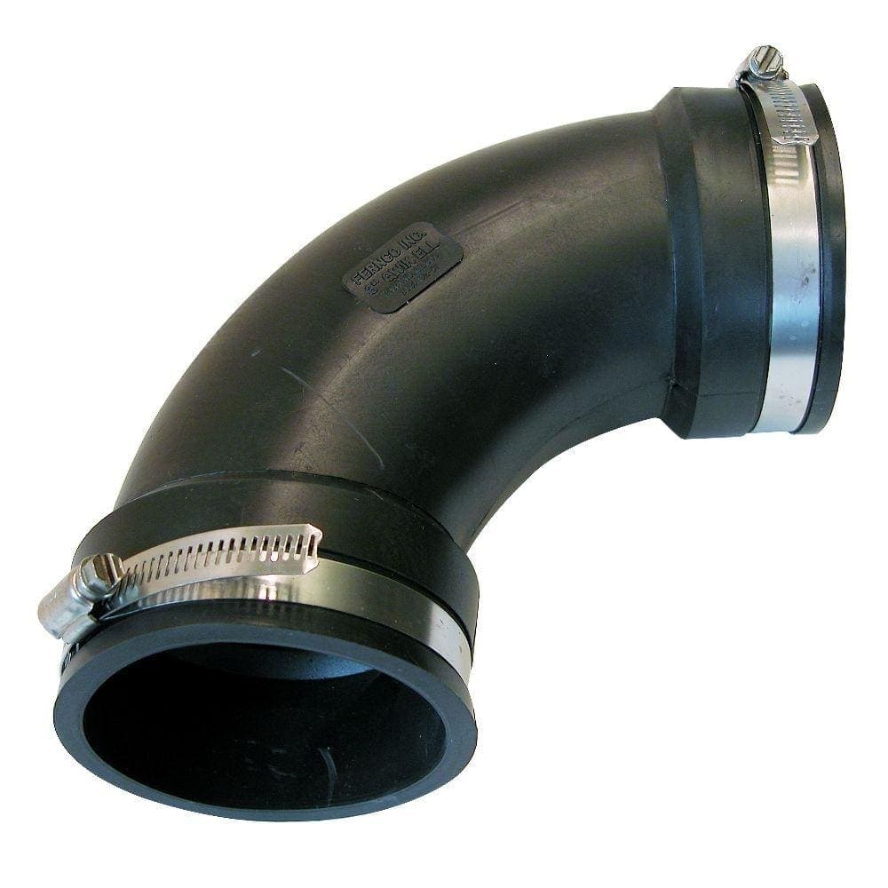 Fernco 3 in. PVC DWV 90-Degree Mechanical Elbow Fitting