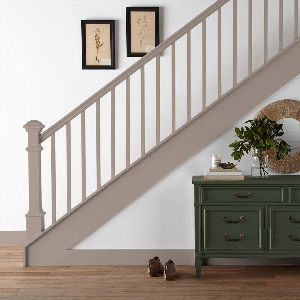 BEHR PREMIUM 1 gal. #N200-3 Nightingale Gray Urethane Alkyd Satin Enamel Interior/Exterior Paint (4)