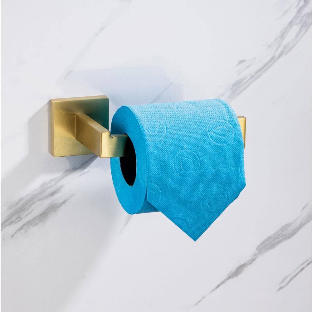 RAINLEX Bath Hardware Set with Hook Towel Ring, Toilet Paper Holder and 8 in. Towel Bar (4)