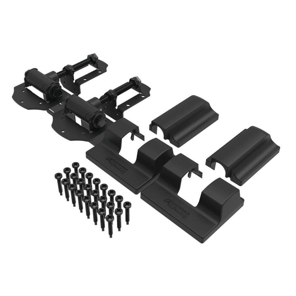 Barrette Outdoor Living 8.937 in. x 5 in. Heavy Duty Modern Gate Hinge Pair Black (3)
