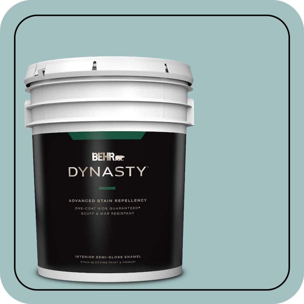 BEHR DYNASTY 5 gal. #S440-3 Aspiring Blue One-Coat Hide Semi-Gloss Enamel Interior Stain-Blocking Paint & Primer