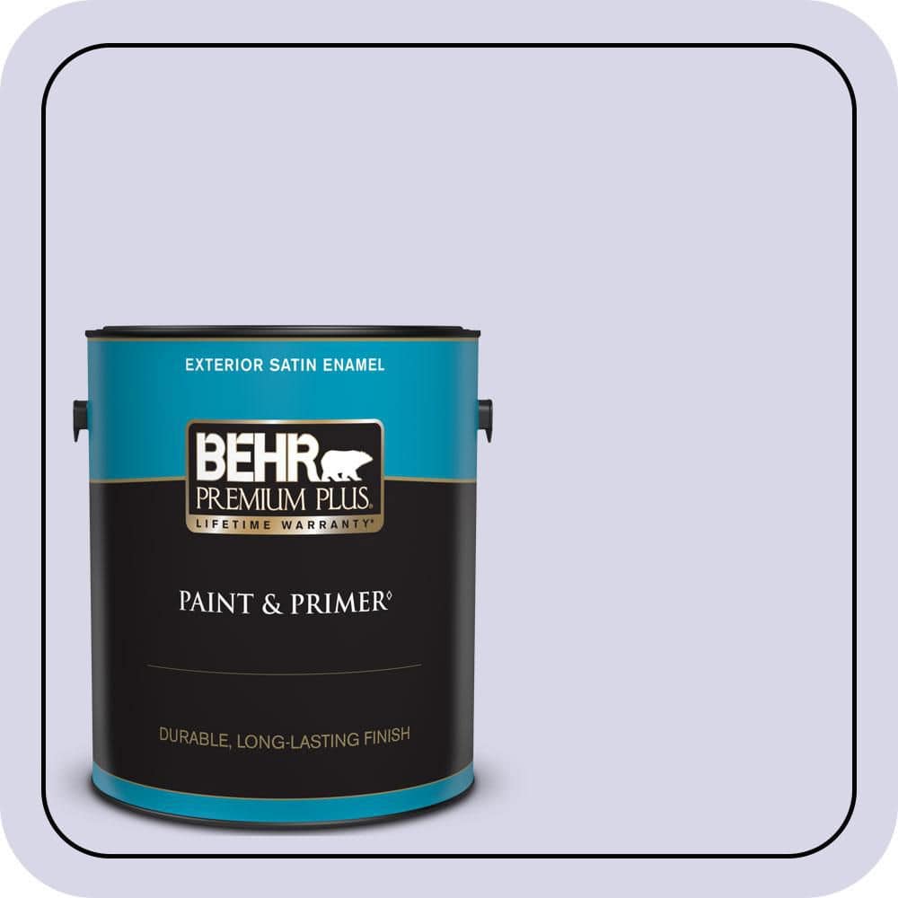 BEHR PREMIUM PLUS 1 gal. #630A-2 February Frost Satin Enamel Exterior Paint & Primer