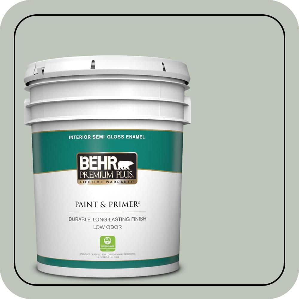 BEHR PREMIUM PLUS 5 gal. #N410-3 Riverdale Semi-Gloss Enamel Low Odor Interior Paint & Primer