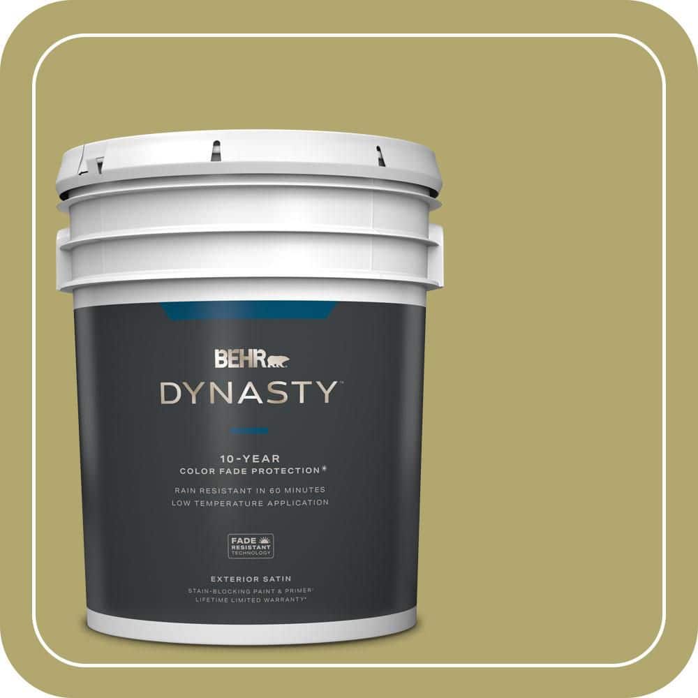 BEHR DYNASTY 5 gal. #PPU9-05 Natchez Moss Satin Enamel Exterior Stain-Blocking Paint & Primer