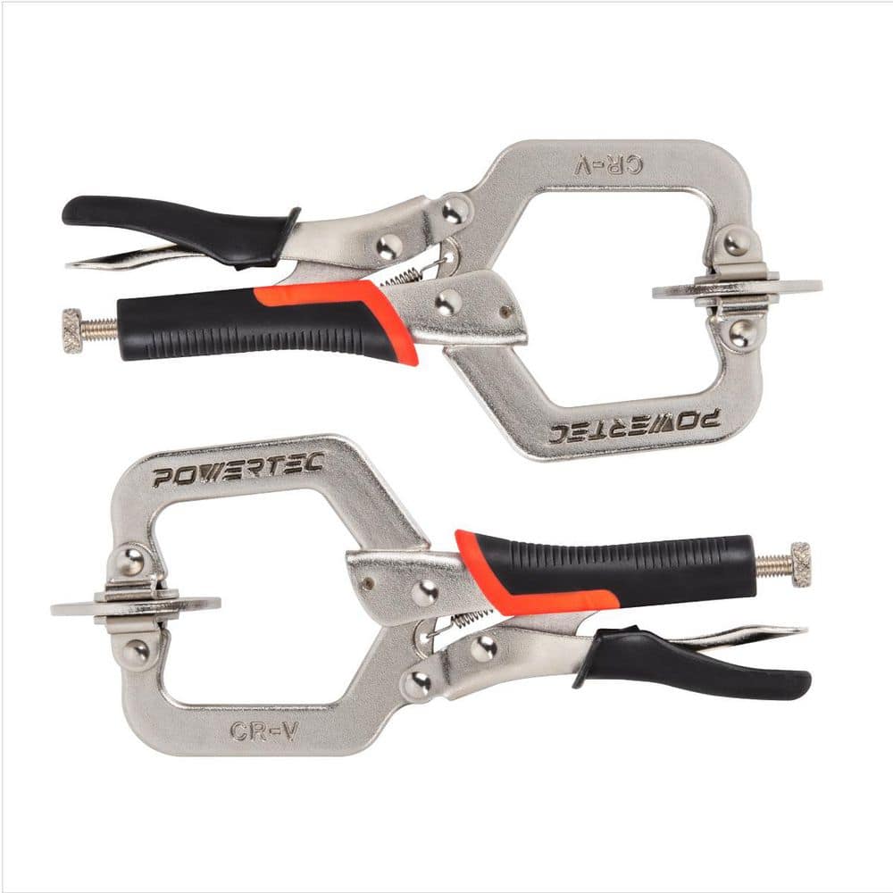 ‎POWERTEC 2 in. Woodworking Face Clamps with Ergonomic Grip and Swivel Pads (2-Pack) (1)
