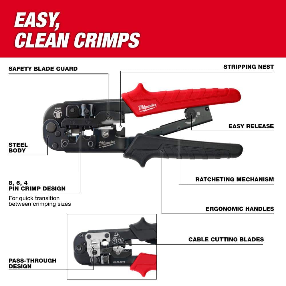 Milwaukee Ratcheting Pass-Through Crimper & Stripper (2)