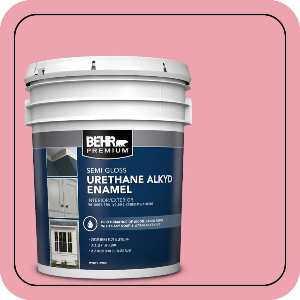 BEHR PREMIUM 5 gal. #P150-3 Pinque Urethane Alkyd Semi-Gloss Enamel Interior/Exterior Paint