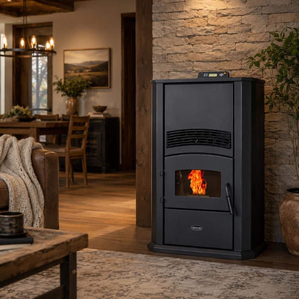 ComfortBilt 2,800 sq. ft.  Pellet Stove with a 120 lbs. Hopper in Black (2)