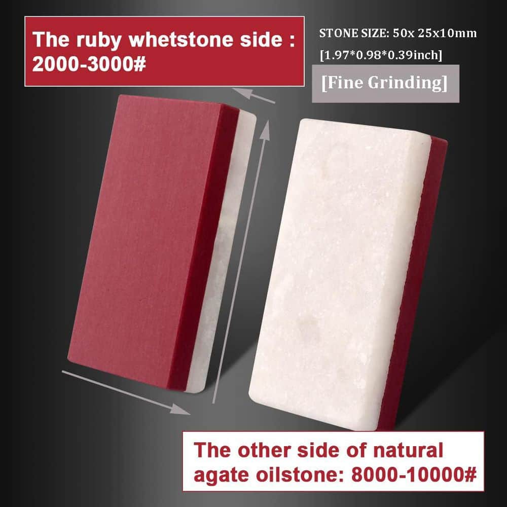 Unbranded Dual Material Mini Sharpening Stone Set Silicon Carbide Ruby Agate Knife Chisel Whetstone 2pcs (-Pack) (3)