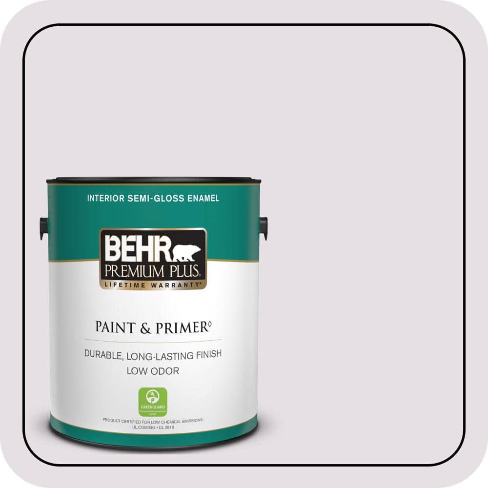 BEHR PREMIUM PLUS 1 gal. #670E-2 Pearl Violet Semi-Gloss Enamel Low Odor Interior Paint & Primer