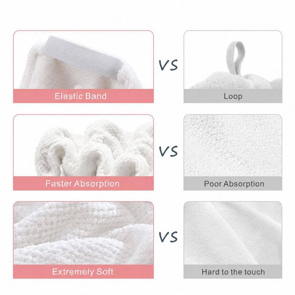 LAIFUCAM White Hair Towel Wrap Bath Accessory Type for Women Anti Frizz Fast Drying Super Absorbent Microfiber Towel (3)