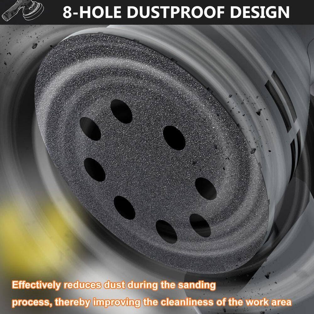 LAIFUCAM 5 in. Hook and Loop Sanding Discs with 8 Hole Wet Dry Orbital Sander Sandpaper 80-5000 Grit Silicon Carbide 100 Pack (3)