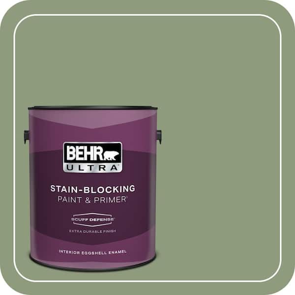 BEHR PREMIUM PLUS #ICC-76 Herbal Scent Flat Interior/Exterior Paint & Primer Color Sample (4)