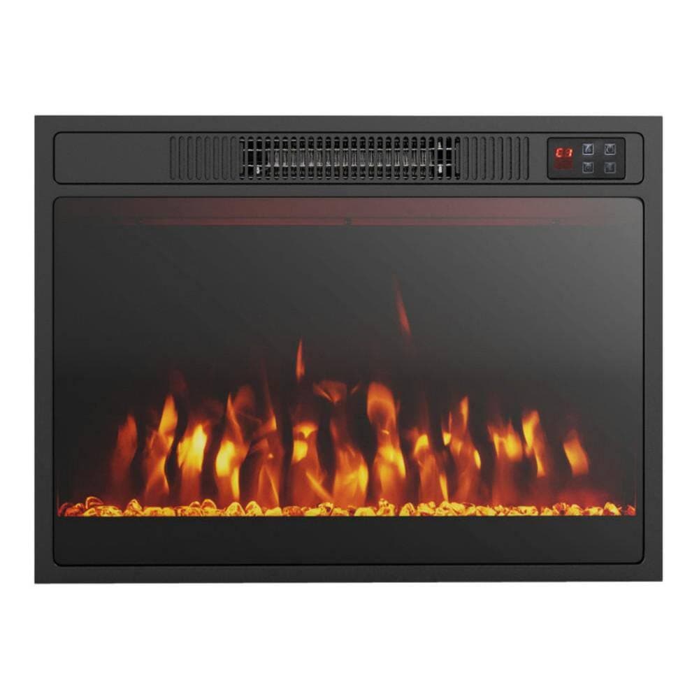 Clihome 24 in. Electric Fireplace Insert with Remote and Crystal Decoration, 750-Watt/1500-Watt Heater for 400 sq. ft. Black (2)