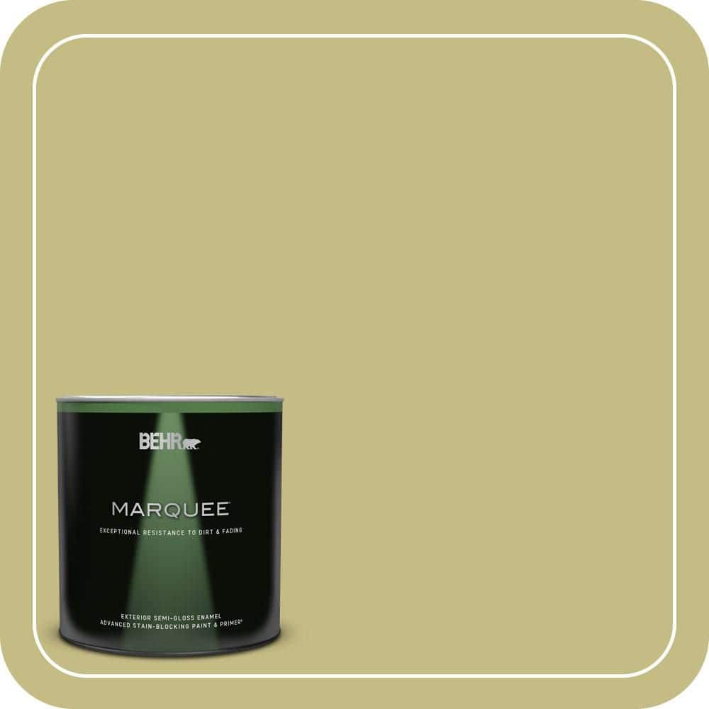 BEHR MARQUEE 1 qt. #T13-19 Gnome Green Semi-Gloss Enamel Exterior Paint & Primer