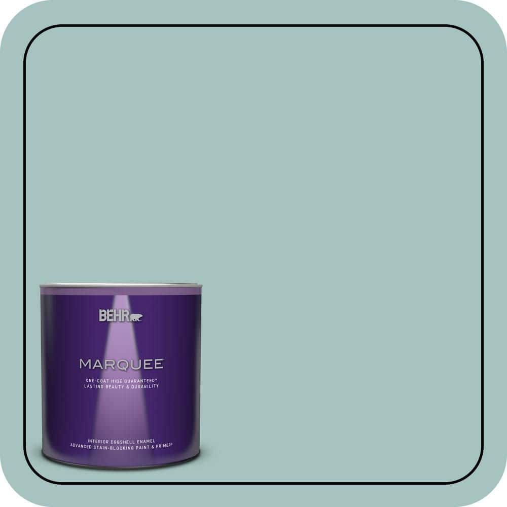 BEHR MARQUEE 1 qt. #T17-08 Polished Aqua Eggshell Enamel Interior Paint & Primer