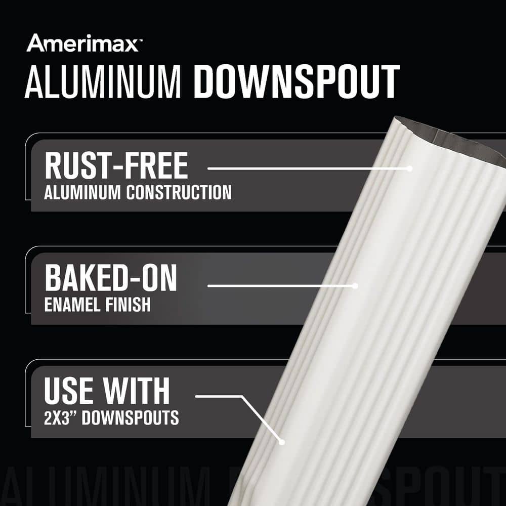 Amerimax Home Products 2 in. 3 in. 10 ft. Aluminum Downspout (4)