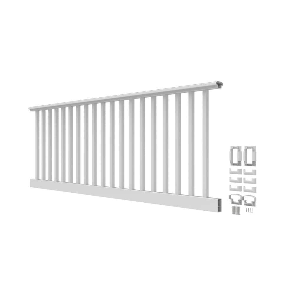 RDI Original Rail 8 ft. x 36 in. White Vinyl Square Baluster Level Rail Kit (2)