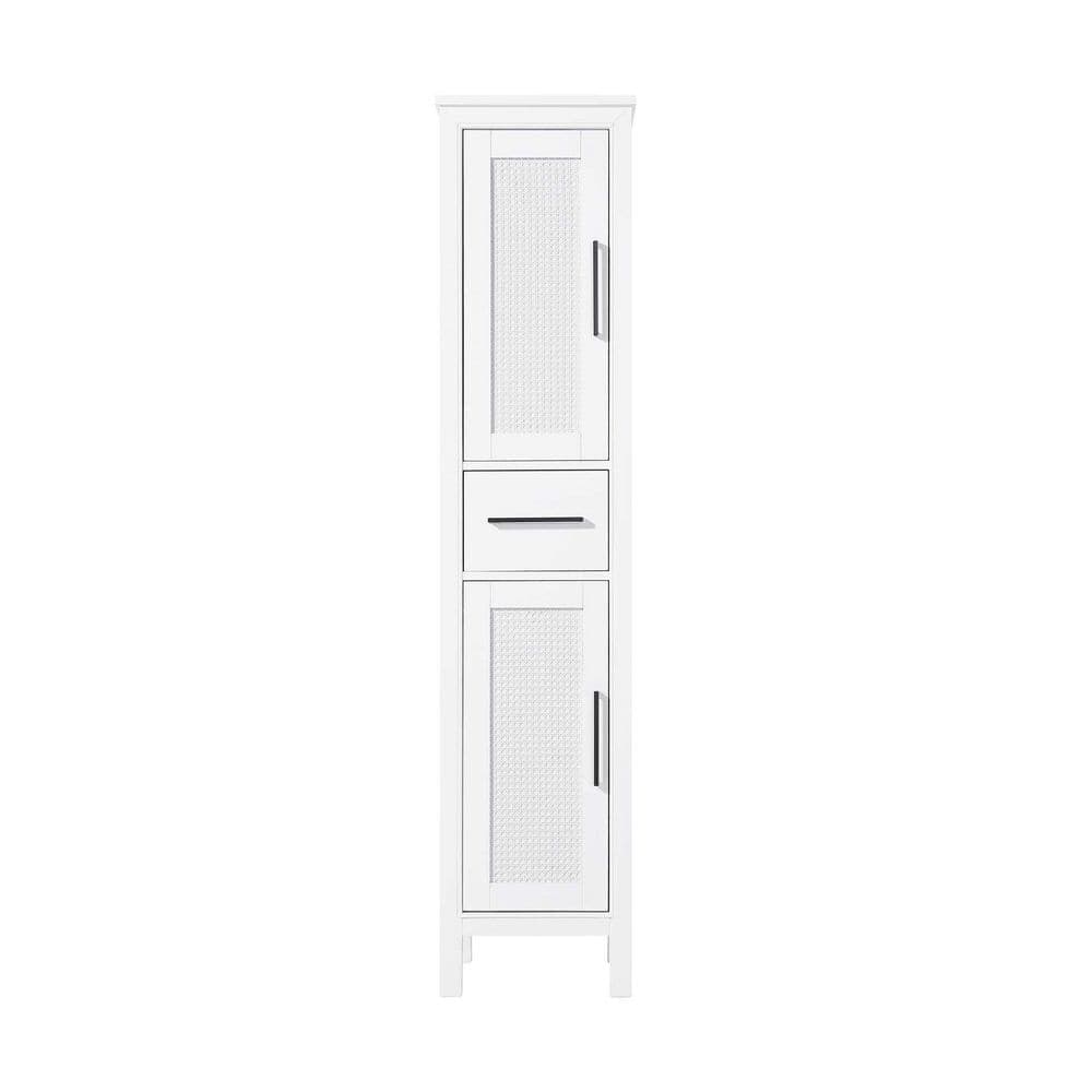TIMELESS HOME 16 in. W x 18 in. D x 72 in. H White Freestanding Linen Cabinet (1)