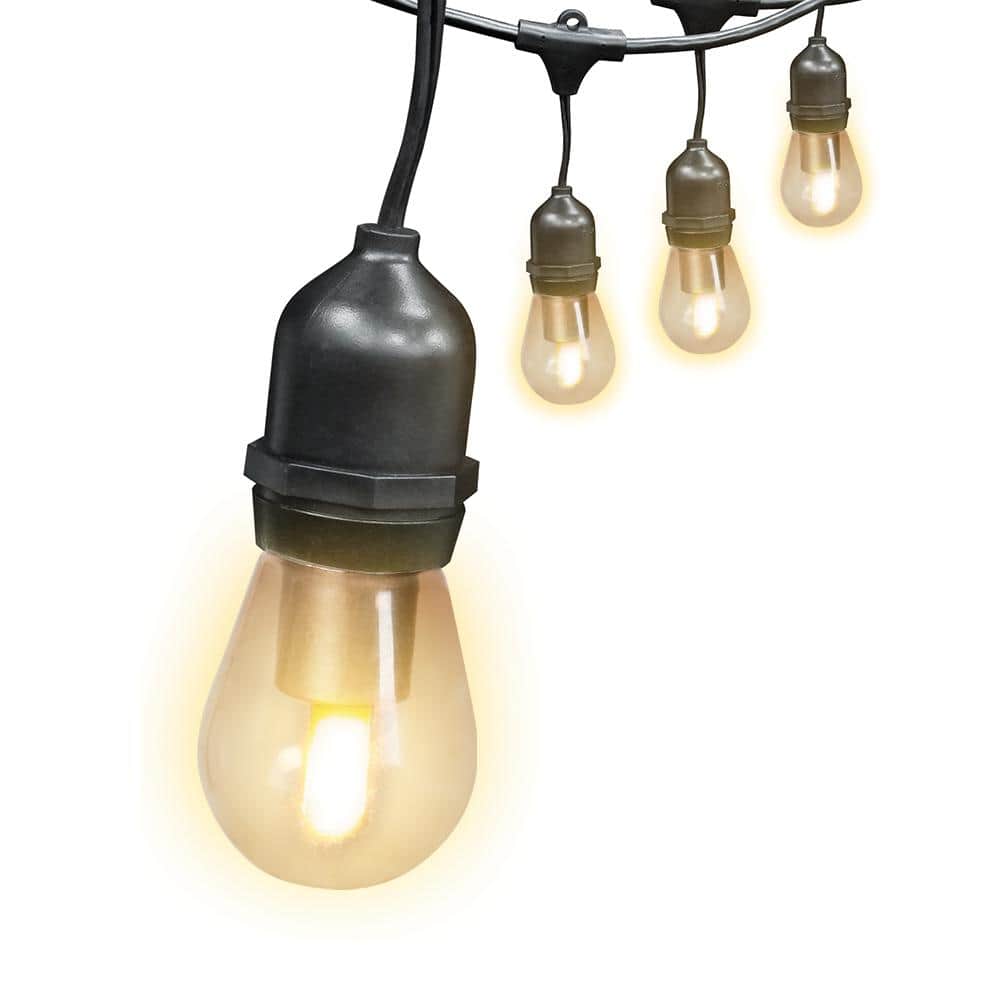Hampton Bay 6-Light 12 ft. Indoor/Outdoor Plug-In LED S14 Flame Effect String Light Set (3)