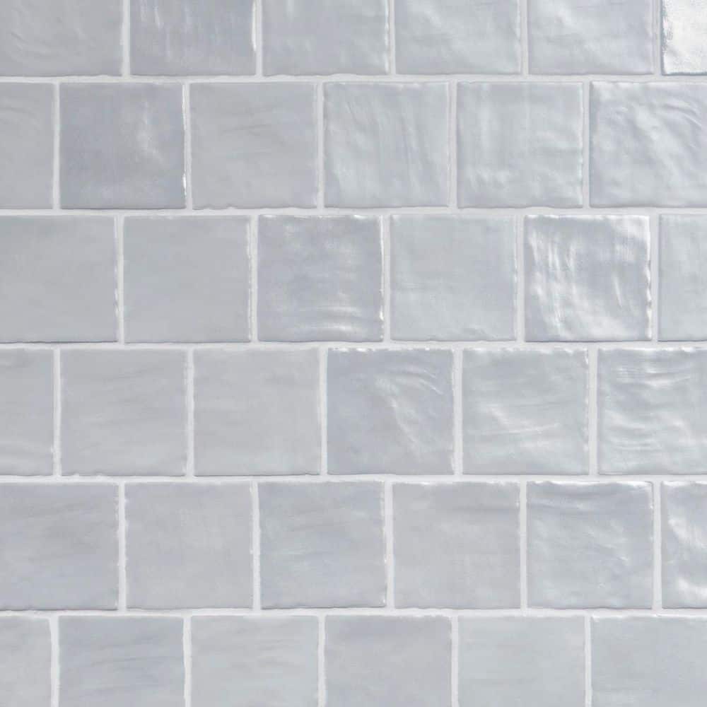Ivy Hill Tile Amagansett Sky Blue 4 in. x 4 in. Mixed Finish Ceramic Wall Tile (5.38 sq. ft. / Case)