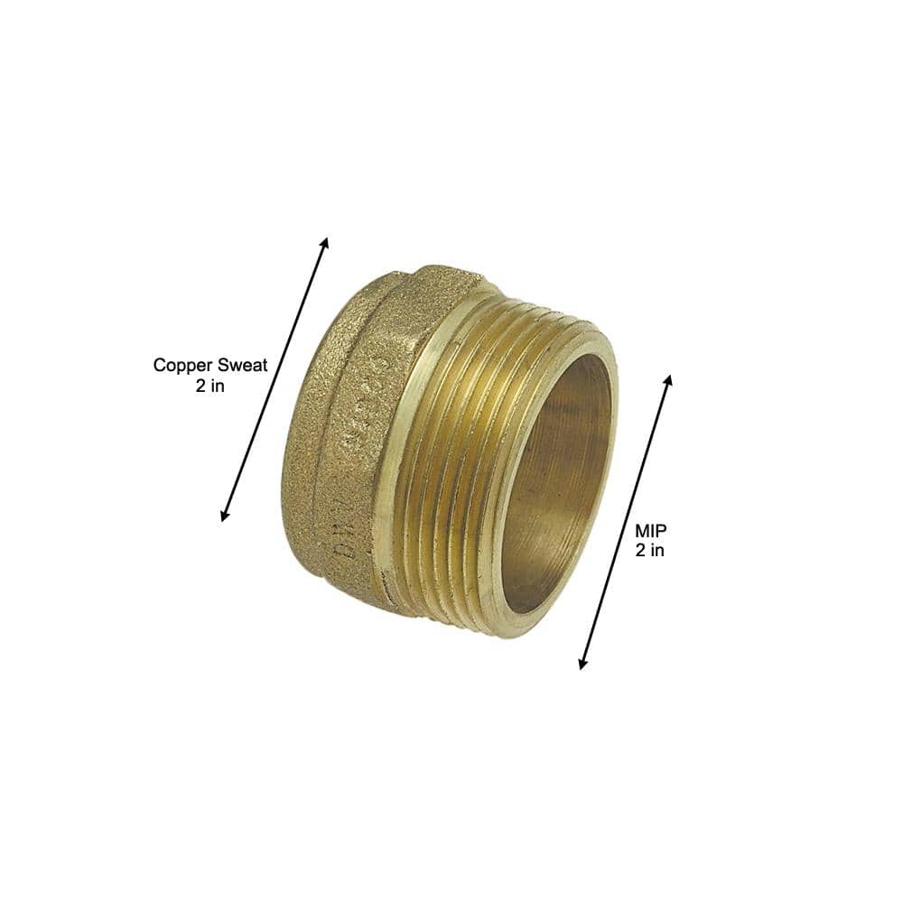 Everbilt 2 in. Bronze DWV Copper Cup MIP Male Adapter Fitting (3)