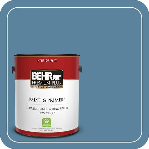 BEHR PREMIUM PLUS #BIC-38 Honest Blue Flat Interior/ & Primer Color Sample (4)