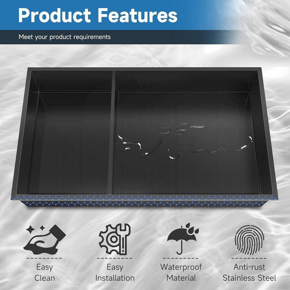 HOMEMYSTIQUE 12 in. W x 18 in. H x 4 in. D Stainless Steel Shower Niche in Matte Black (3)
