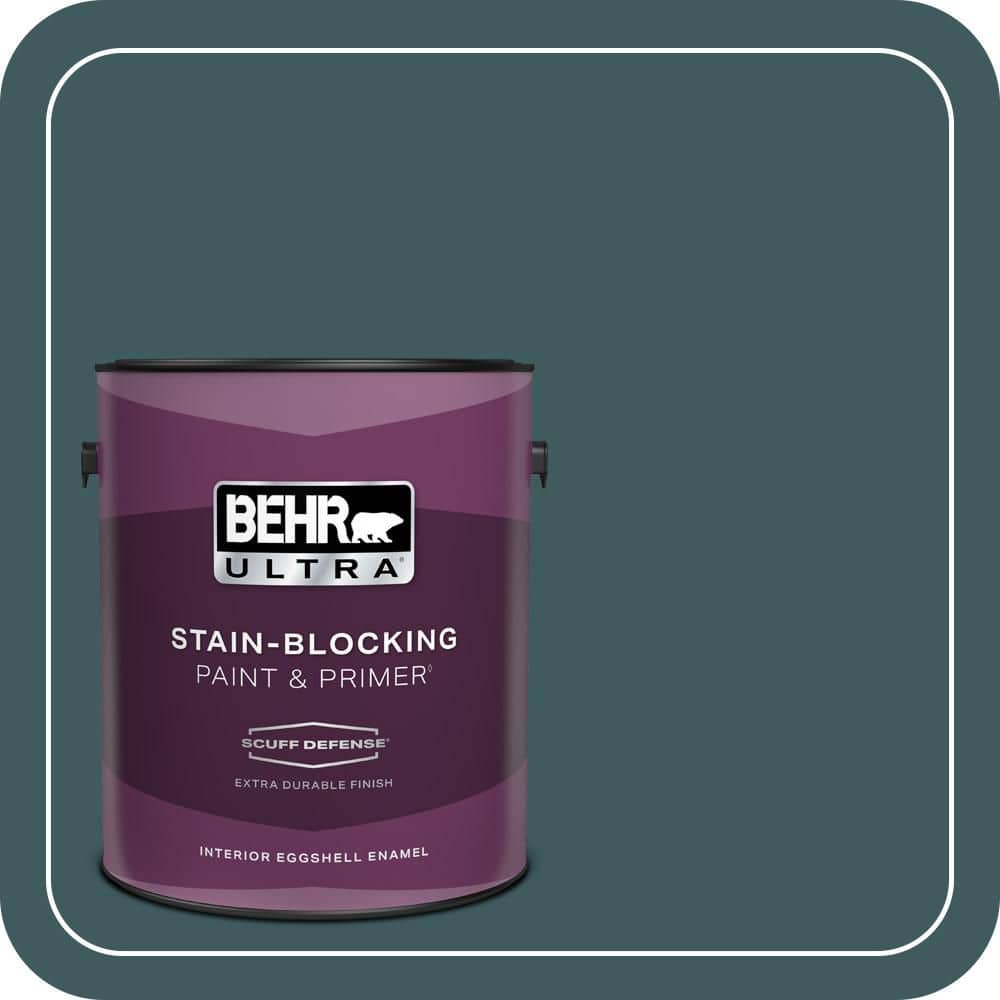 BEHR ULTRA 1 gal. #510F-7 Teal Forest Extra Durable Eggshell Enamel Interior Paint & Primer