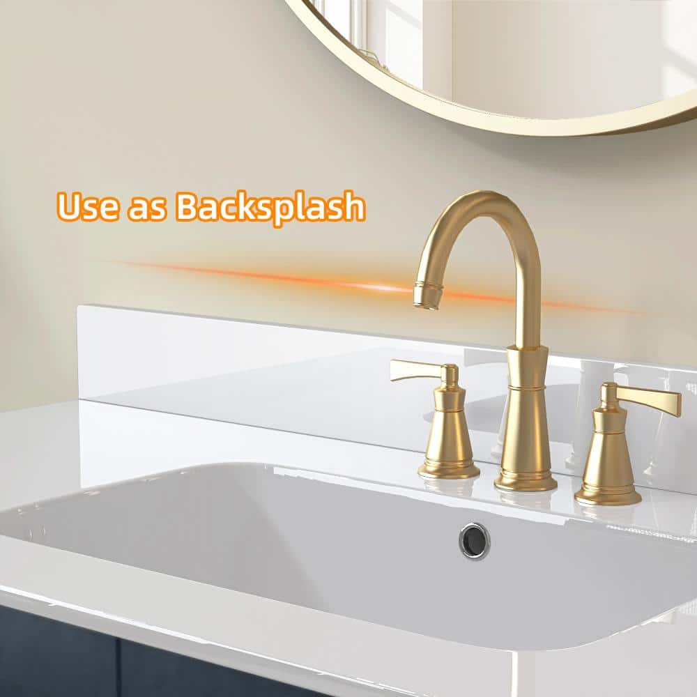 NTQ 42 in. Solid Surface Vanity Backsplash Bathroom Vanity Back splash in White (2)