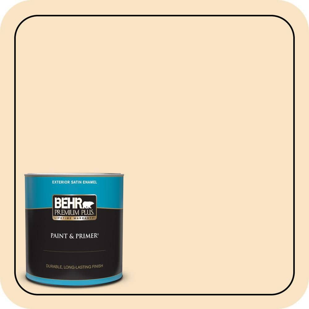 BEHR PREMIUM PLUS 1 qt. #QE-18 Moonglow Satin Enamel Exterior Paint & Primer
