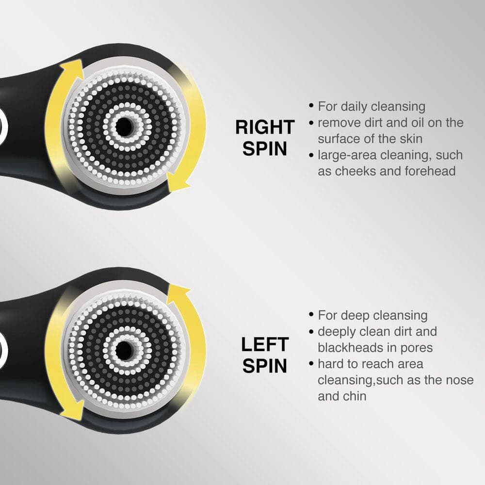 Wudkey 1-Piece Bath Accessory Set in Black Electric Facial Cleansing Brush 2-Way Rotating Face Scrubber for Daily Deep Cleaning (2)