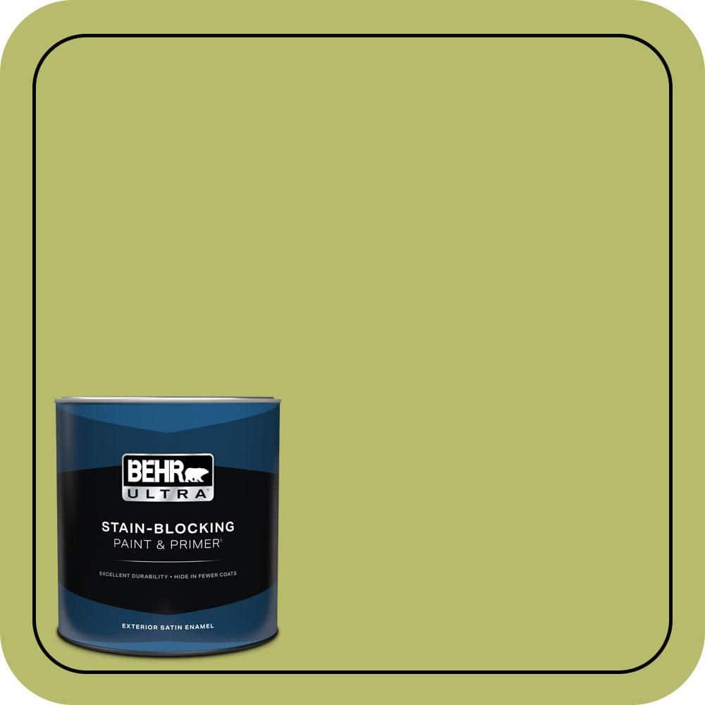 BEHR ULTRA 1 qt. #P360-5 Citrus Peel Satin Enamel Exterior Paint & Primer