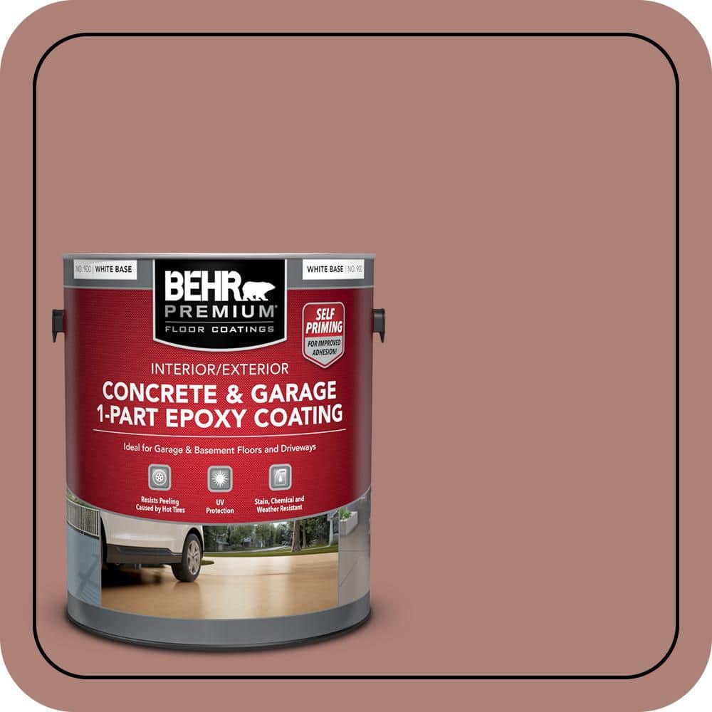 BEHR PREMIUM 1 gal. #S170-5 Smoke Bush Rose Self-Priming 1-Part Epoxy Satin Interior/Exterior Concrete and Garage Floor Paint (1)