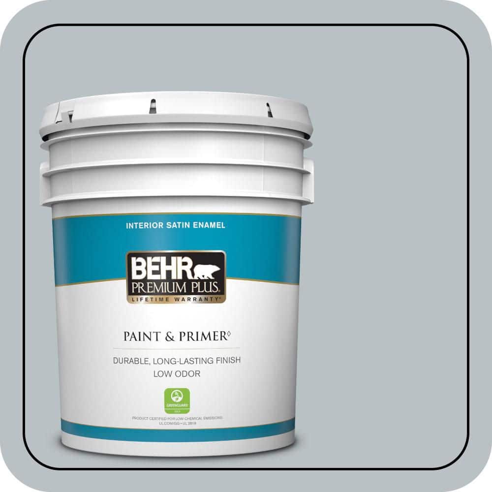 BEHR PREMIUM PLUS 5 gal. #MQ5-31 Distant Star Satin Enamel Low Odor Interior Paint & Primer