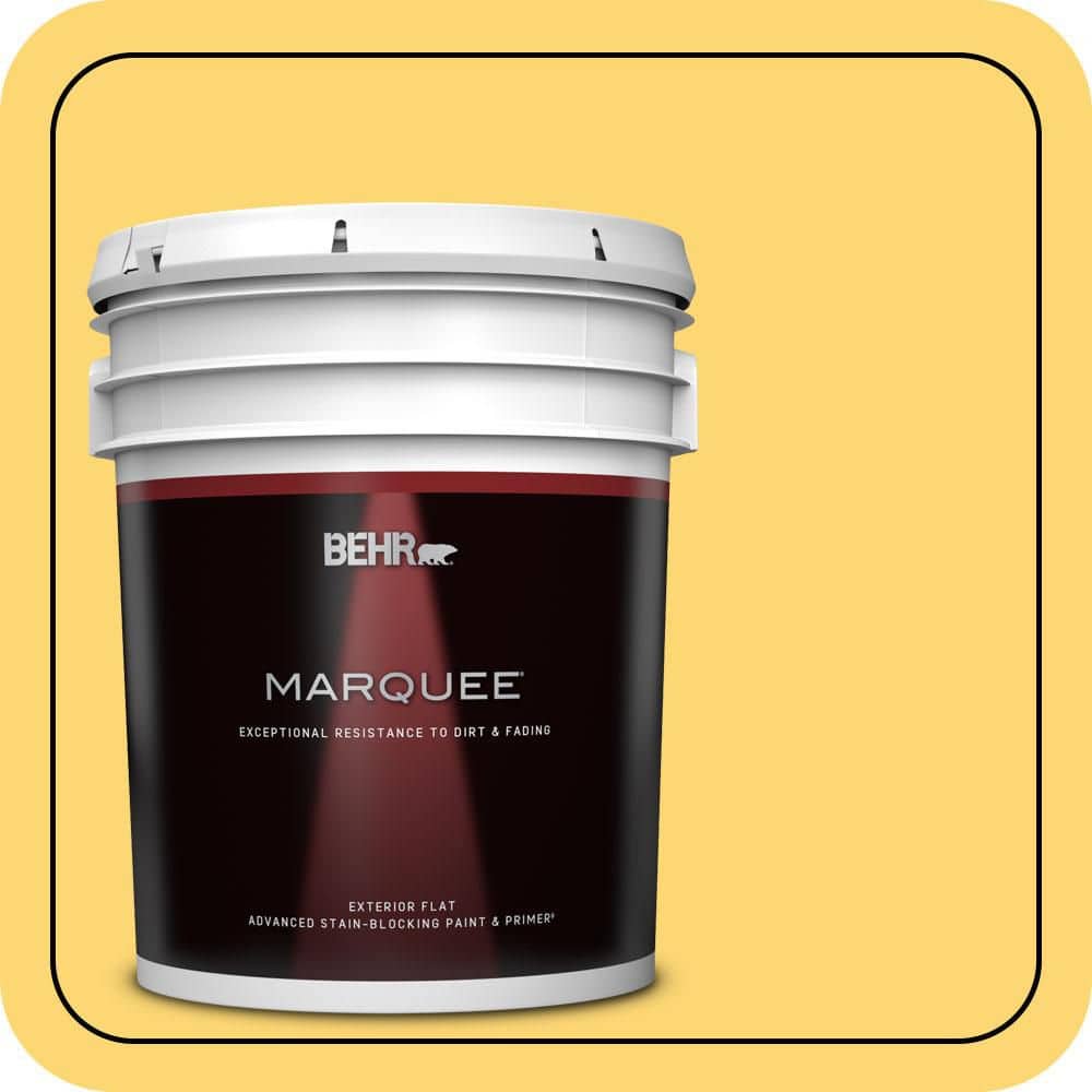 BEHR MARQUEE 5 gal. #PPU6-13 Hawaiian Pineapple Flat Exterior Paint & Primer