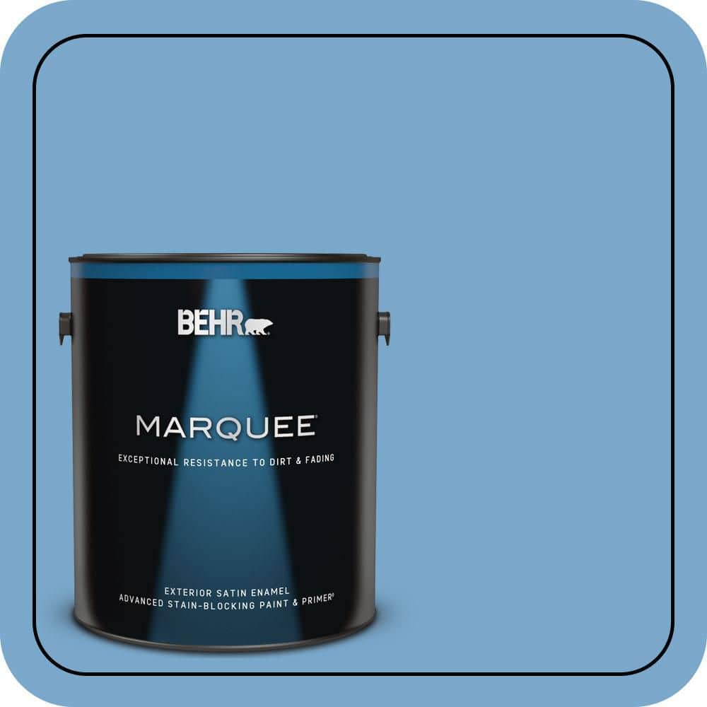 BEHR MARQUEE 1 gal. #M520-4 Mirror Lake Satin Enamel Exterior Paint & Primer